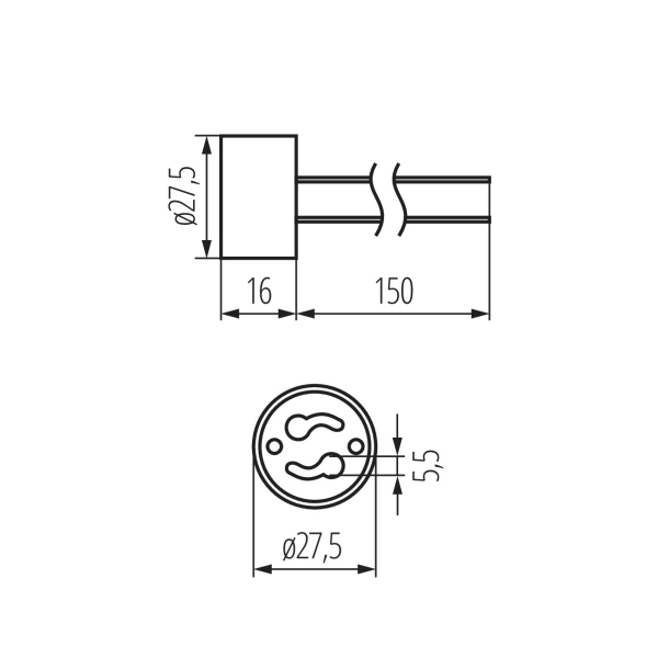 Leuchtmittelfassung aus Porzellan für GU-10 Fassung